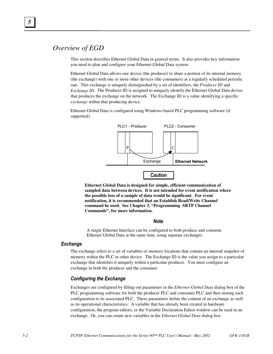 Overview of egd, Exchange | GE GFK-1541B User Manual | Page 151 / 240