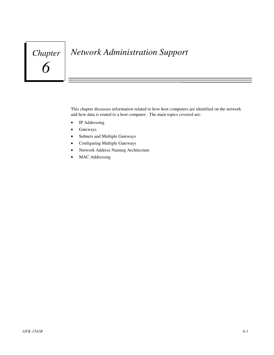 Network administration support, Chapter | GE GFK-1541B User Manual | Page 176 / 240