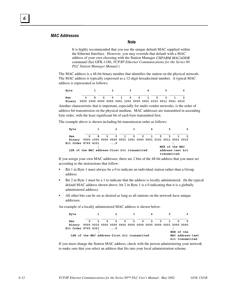 Mac addresses | GE GFK-1541B User Manual | Page 187 / 240