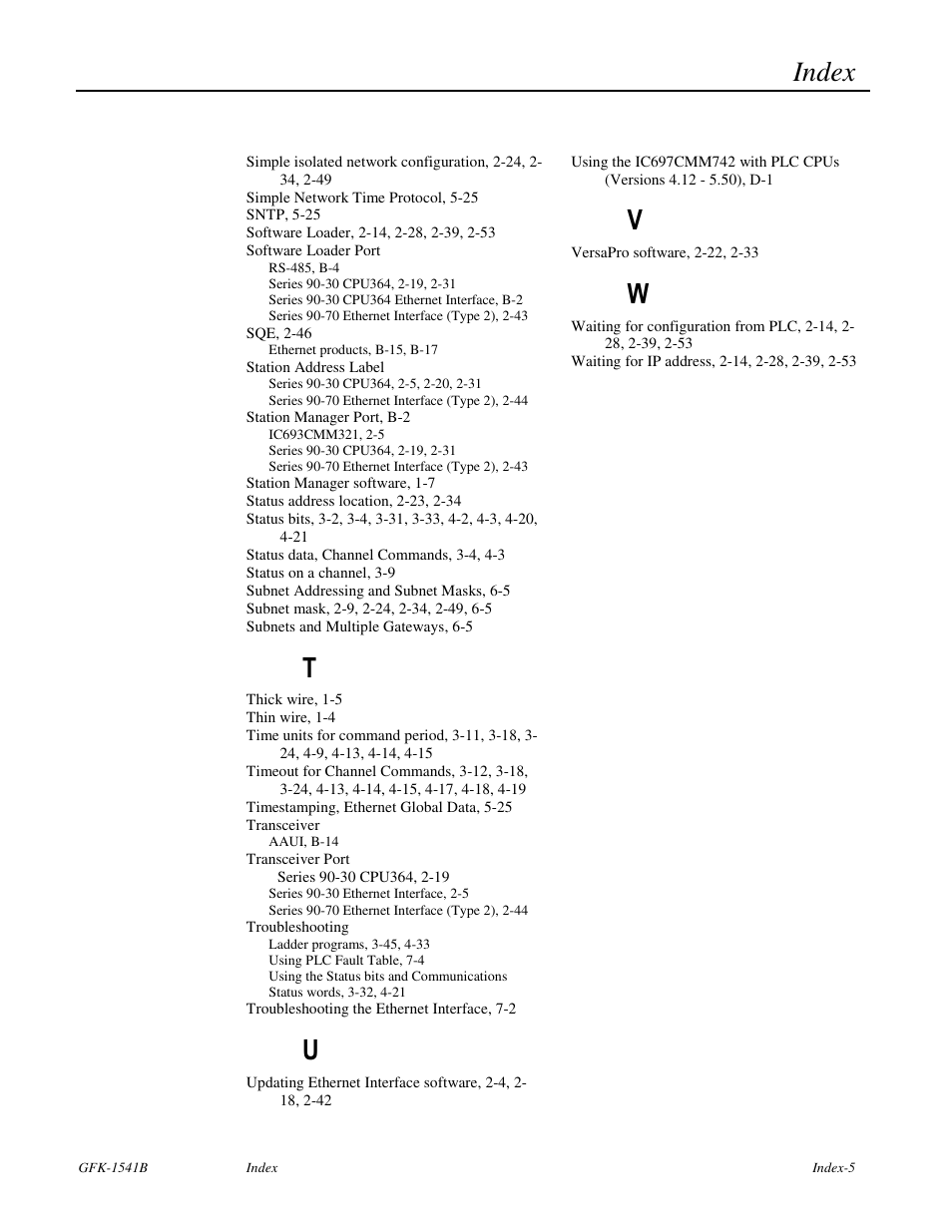 Index | GE GFK-1541B User Manual | Page 240 / 240