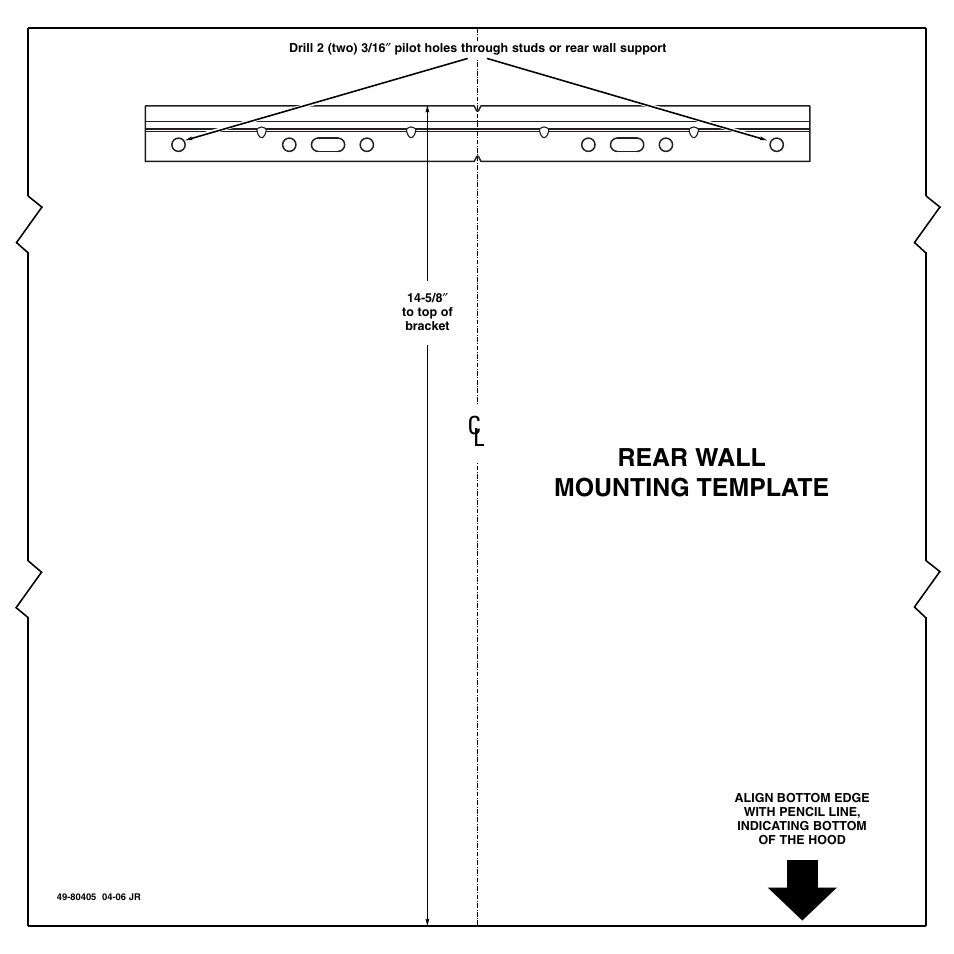Rear wall mounting template | GE MONOGRAM ZV900 User Manual | Page 2 / 21