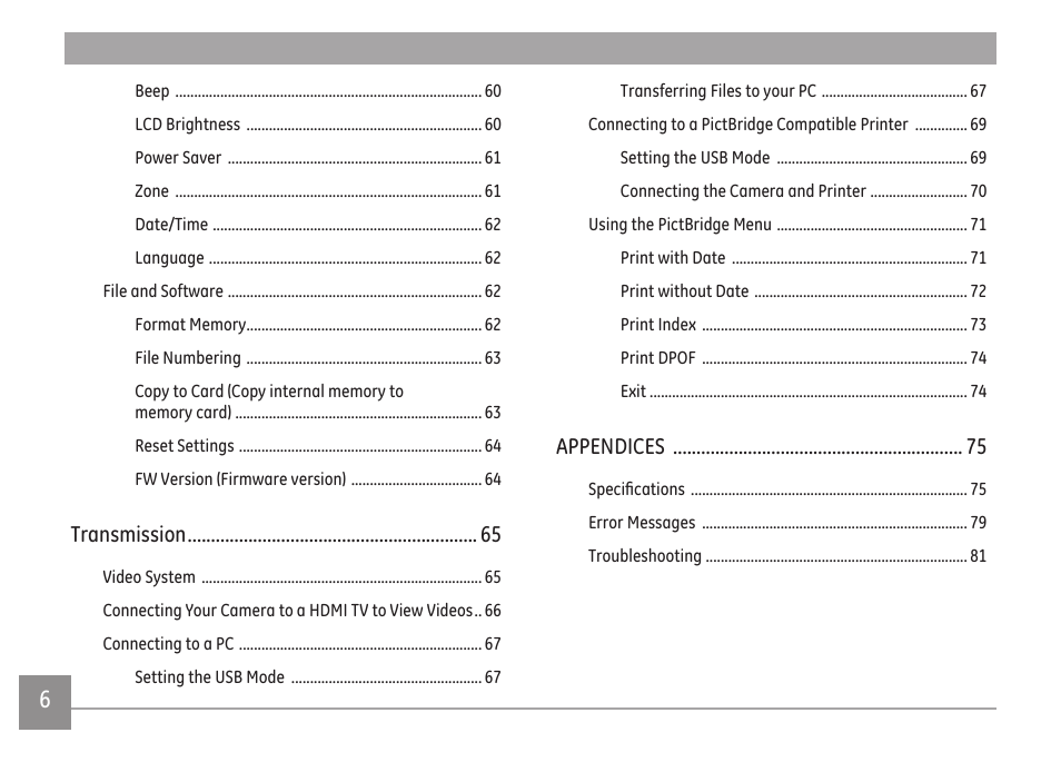 GE E1680W User Manual | Page 9 / 86