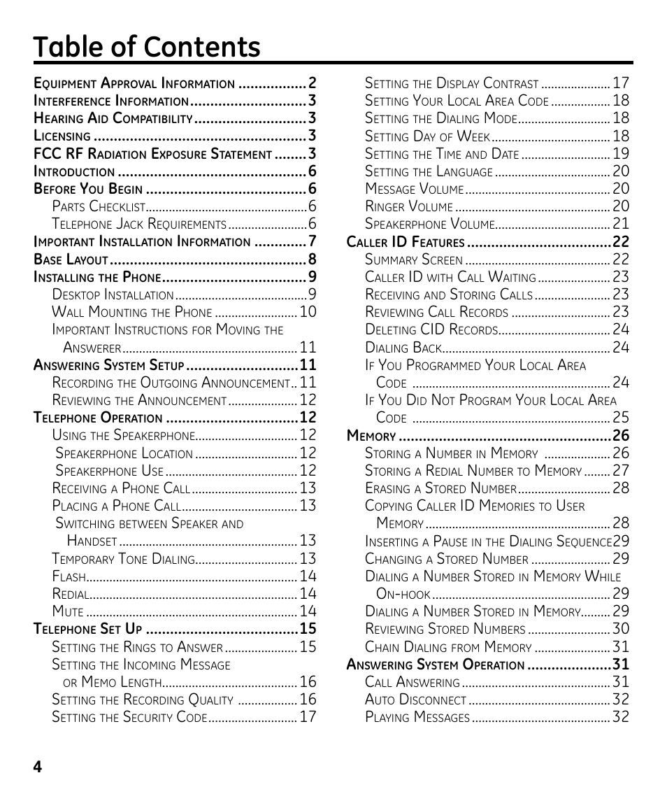 GE 00024178 User Manual | Page 4 / 44