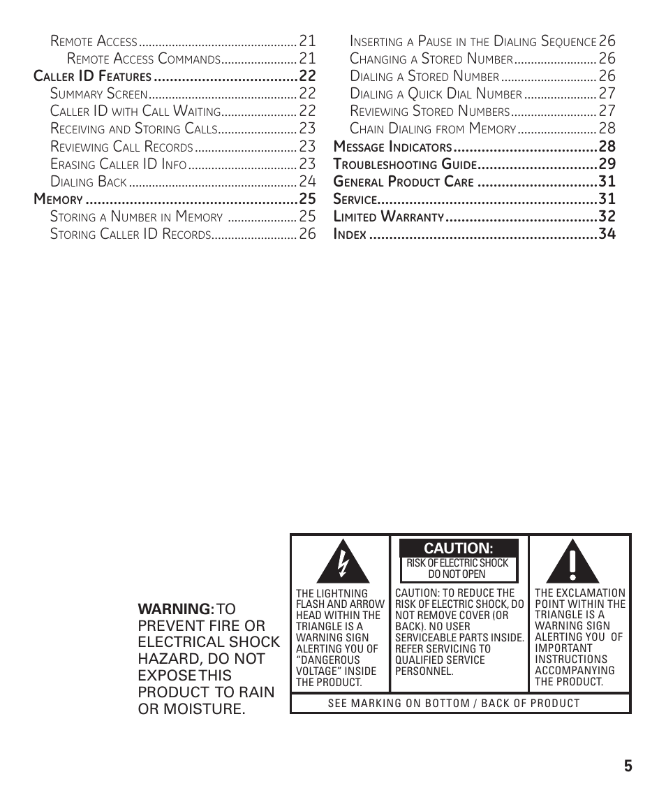 Id f, Id i, Id r | 26 c | GE 55927740 User Manual | Page 5 / 72