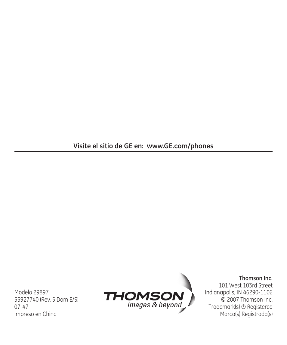 GE 55927740 User Manual | Page 72 / 72