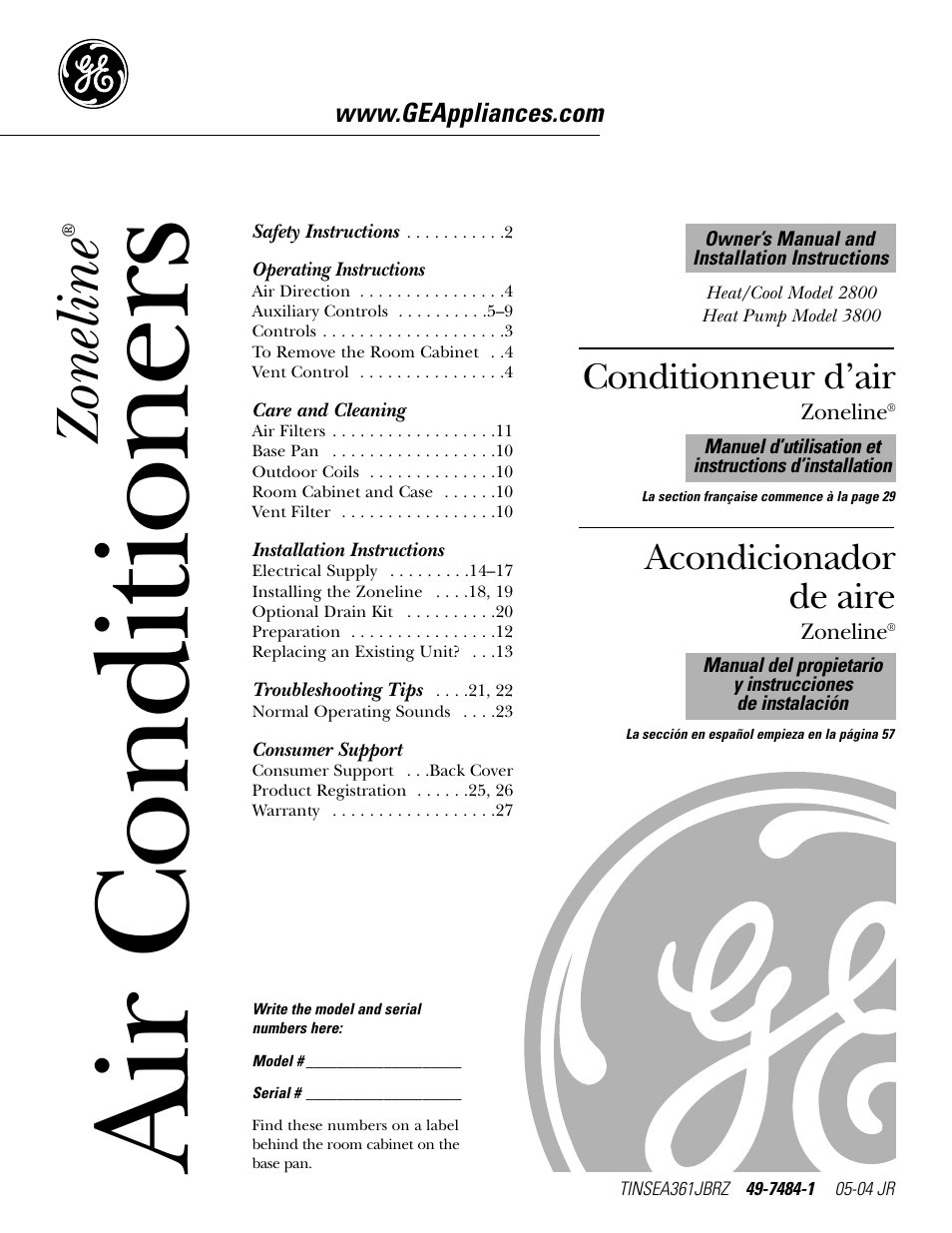 GE 2800 User Manual | 84 pages