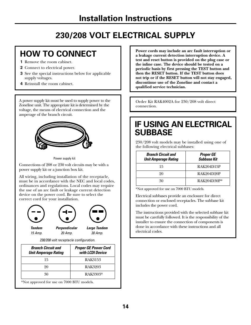 Electrical supply, Electrical supply –17 | GE 2800 User Manual | Page 14 / 84