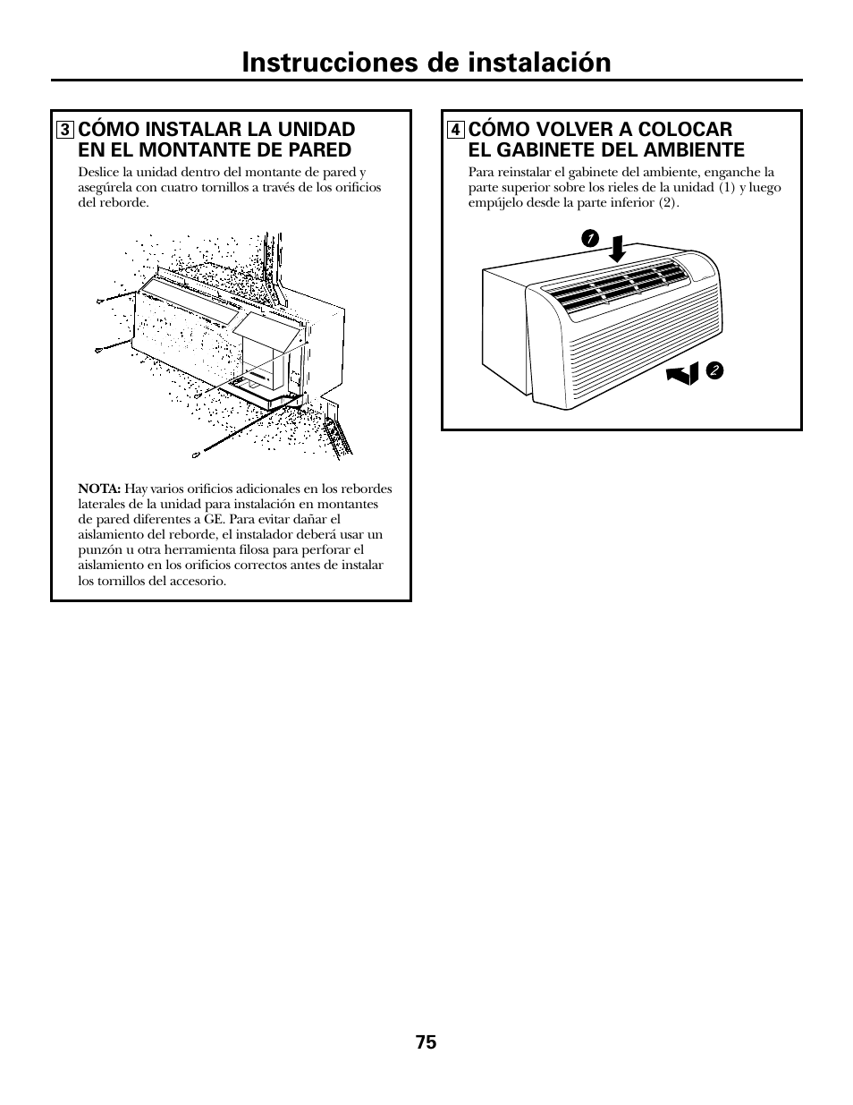 Instrucciones de instalación | GE 2800 User Manual | Page 75 / 84