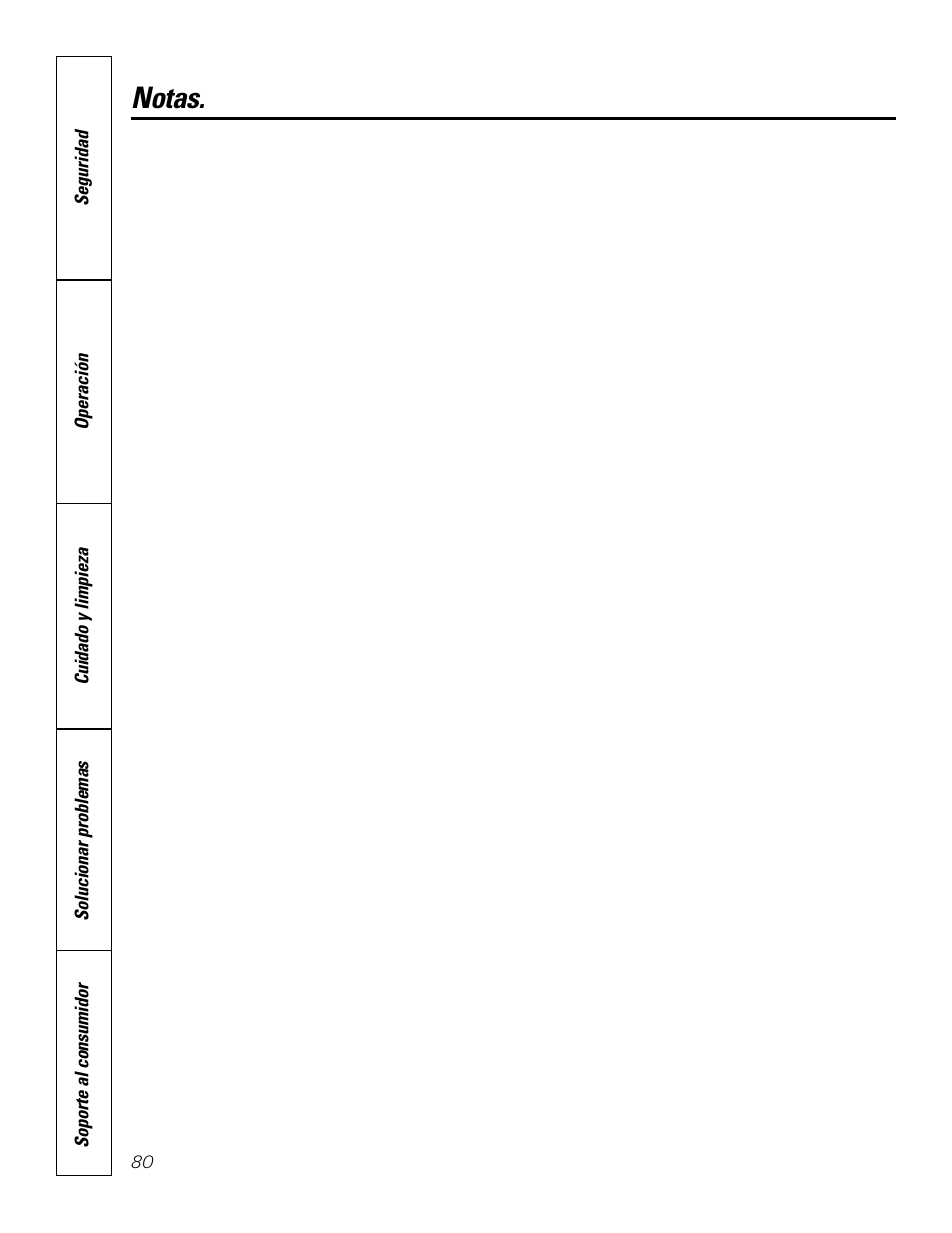 Notas | GE 2800 User Manual | Page 80 / 84