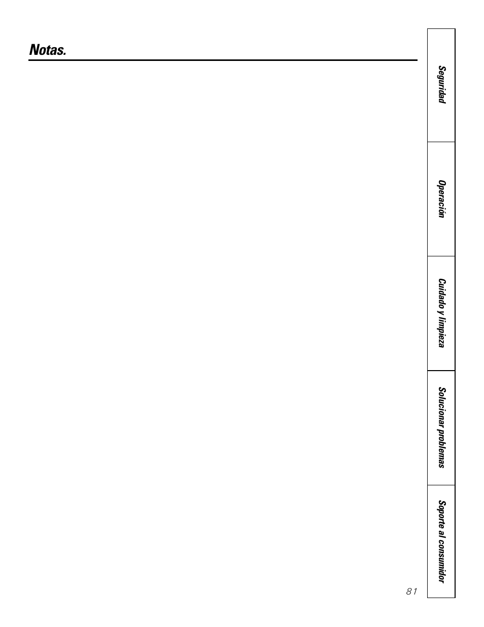 Notas | GE 2800 User Manual | Page 81 / 84