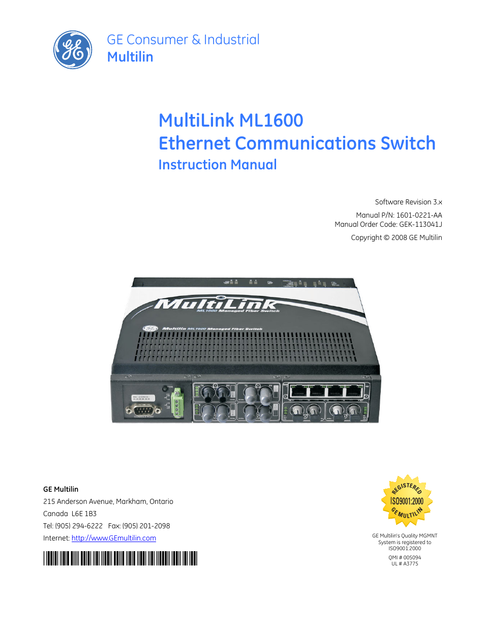 GE ML1600 User Manual | 324 pages