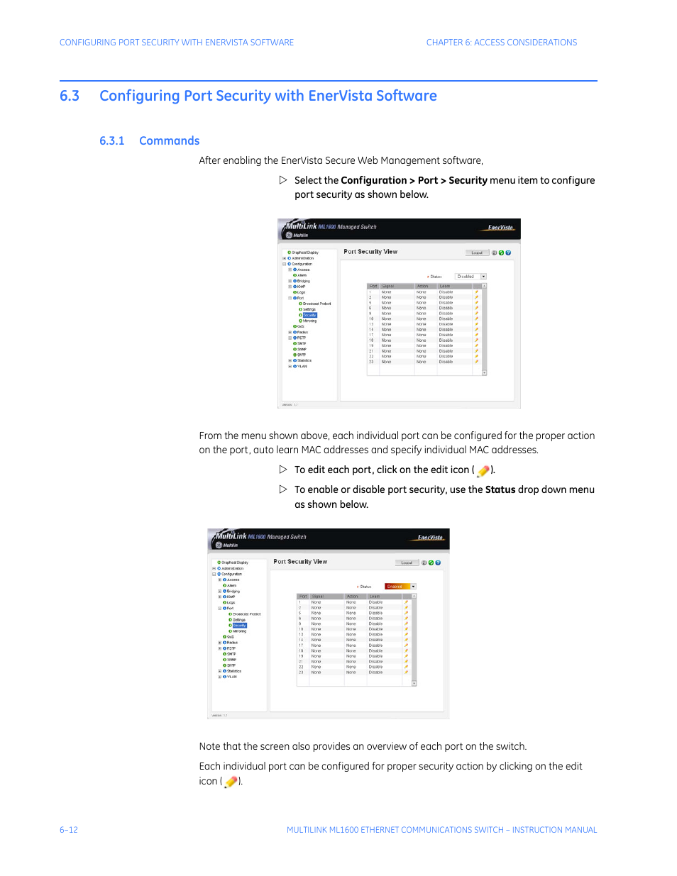1 commands, Ommands | GE ML1600 User Manual | Page 108 / 324