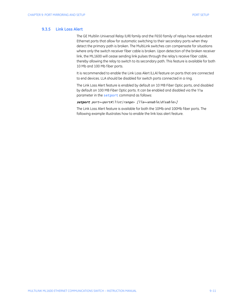 5 link loss alert, Lert | GE ML1600 User Manual | Page 145 / 324