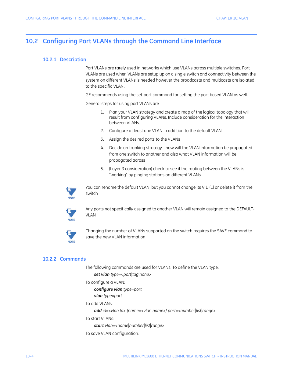 1 description, 2 commands, Escription | Ommands | GE ML1600 User Manual | Page 156 / 324
