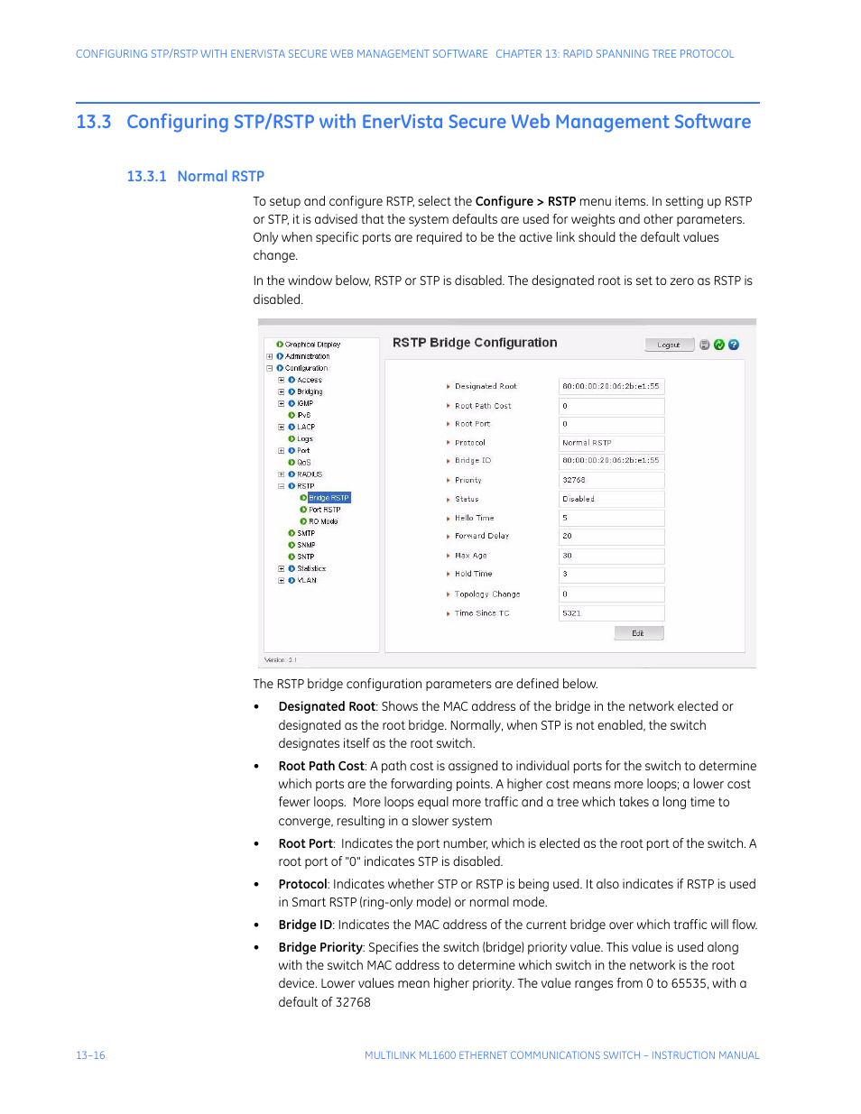 1 normal rstp, Software -16, Ormal | Rstp -16 | GE ML1600 User Manual | Page 214 / 324