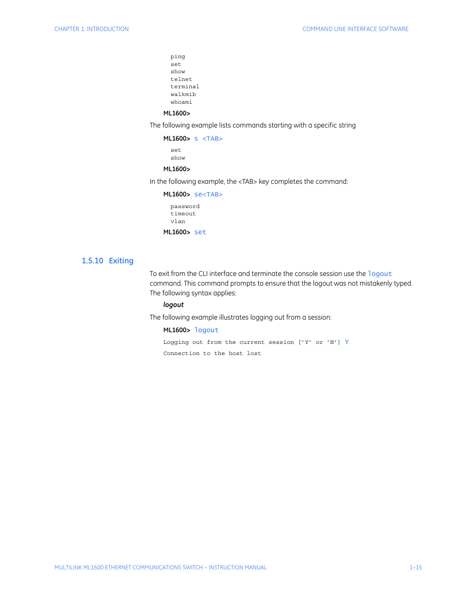 10 exiting, Xiting | GE ML1600 User Manual | Page 23 / 324