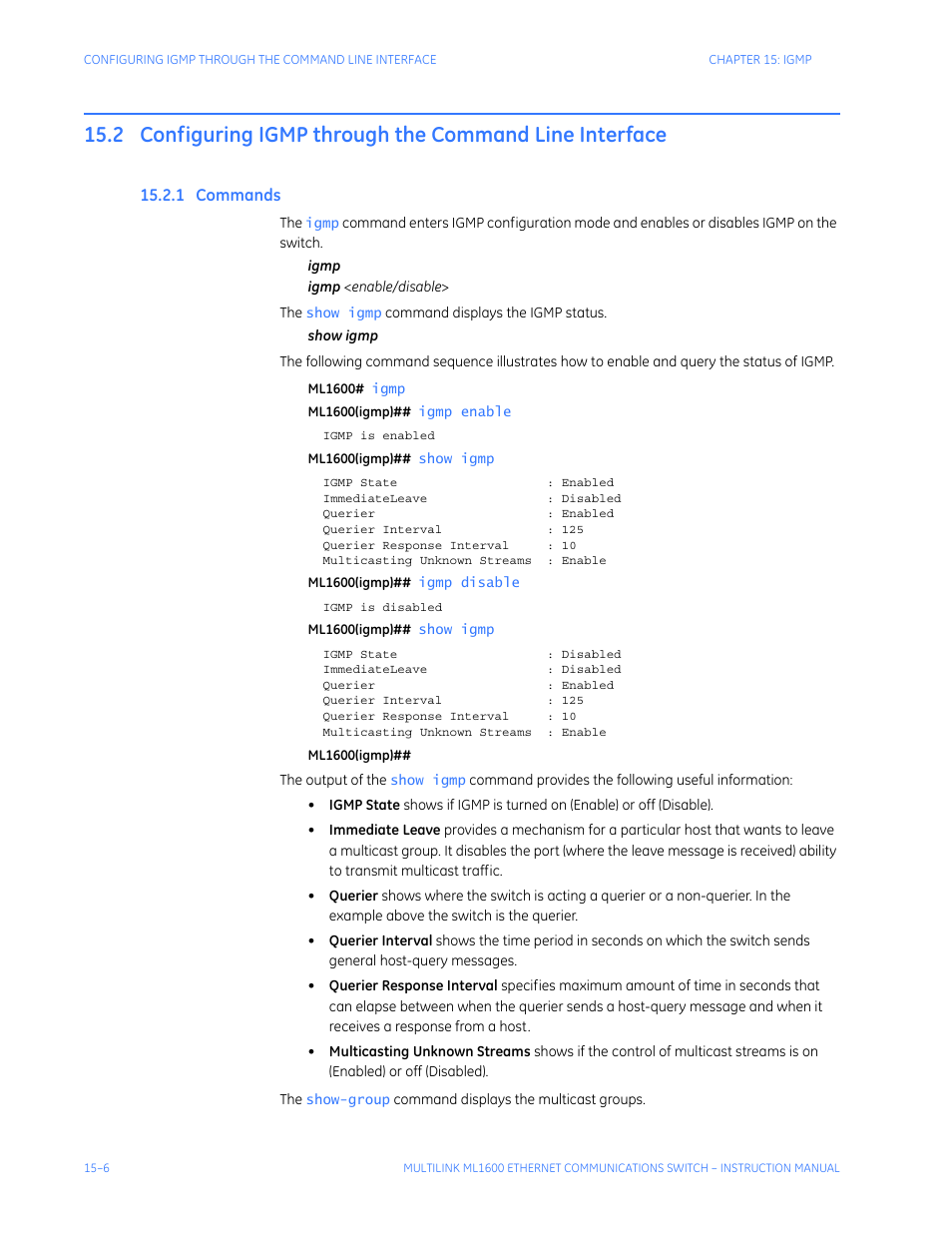 1 commands, Ommands | GE ML1600 User Manual | Page 240 / 324
