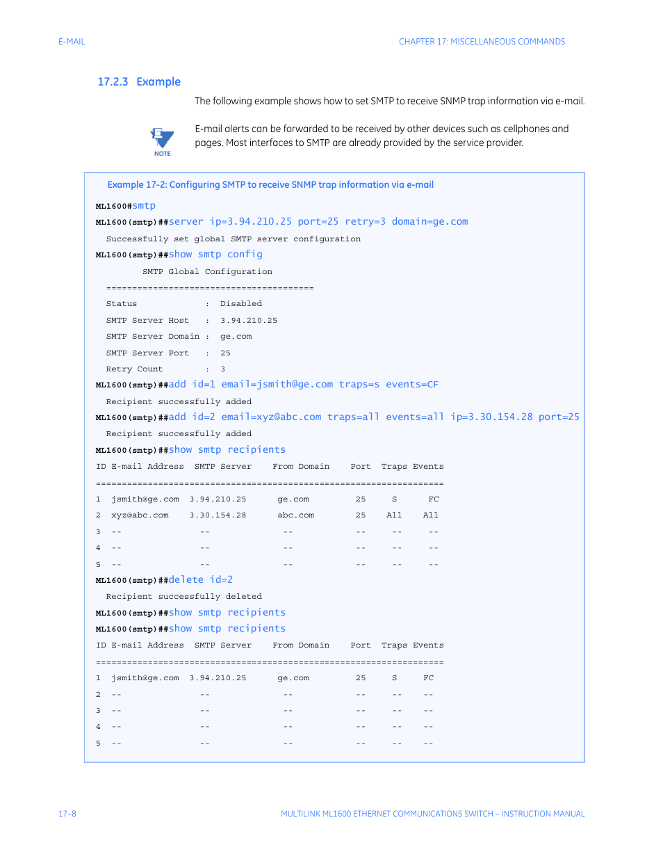 3 example, Xample | GE ML1600 User Manual | Page 270 / 324