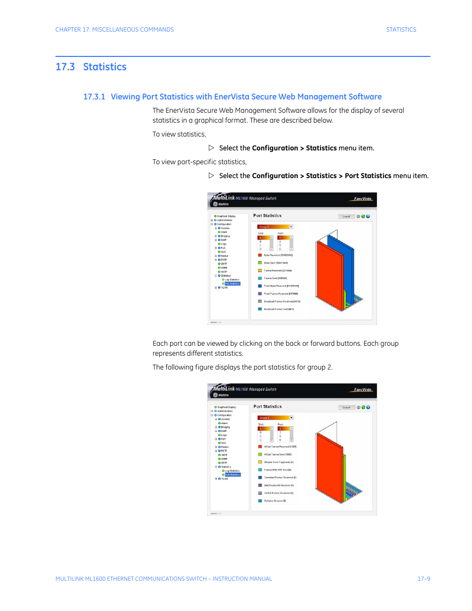 3 statistics, Statistics -9, Iewing | Tatistics, With, Ista, Ecure, Anagement, Oftware | GE ML1600 User Manual | Page 271 / 324