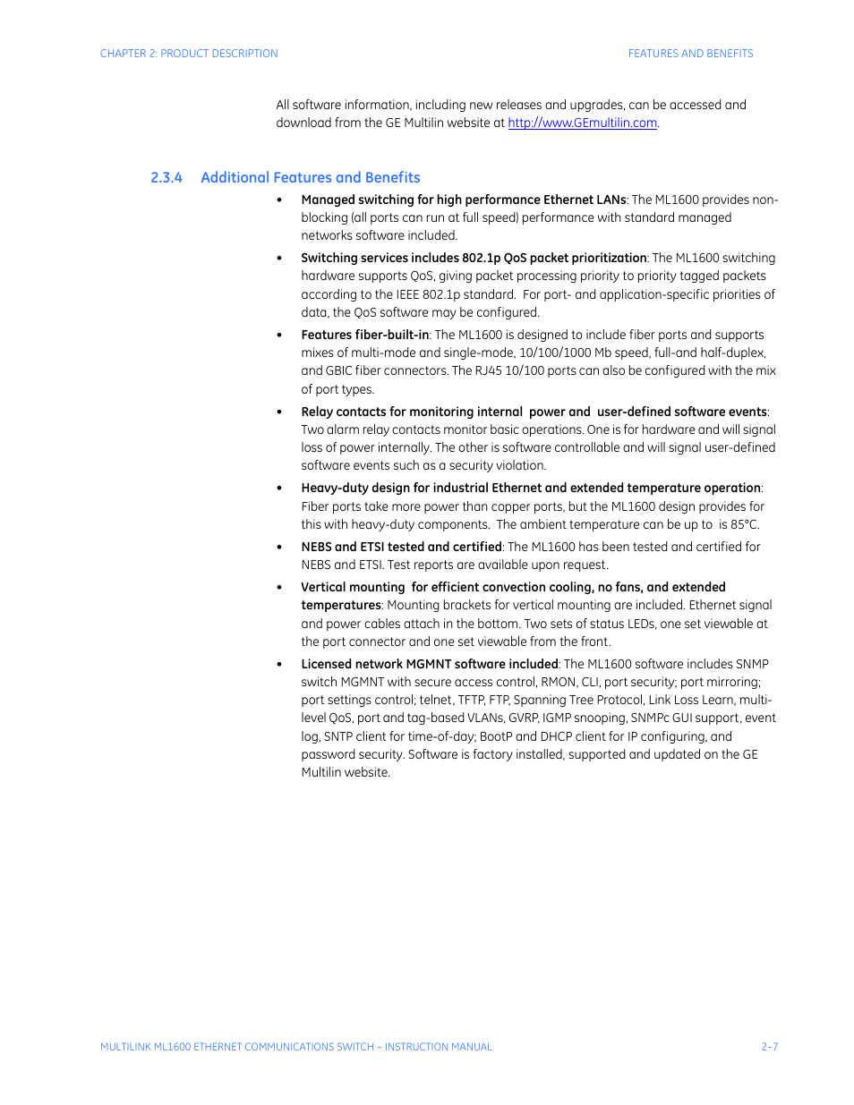 4 additional features and benefits, Dditional, Eatures | Enefits | GE ML1600 User Manual | Page 41 / 324