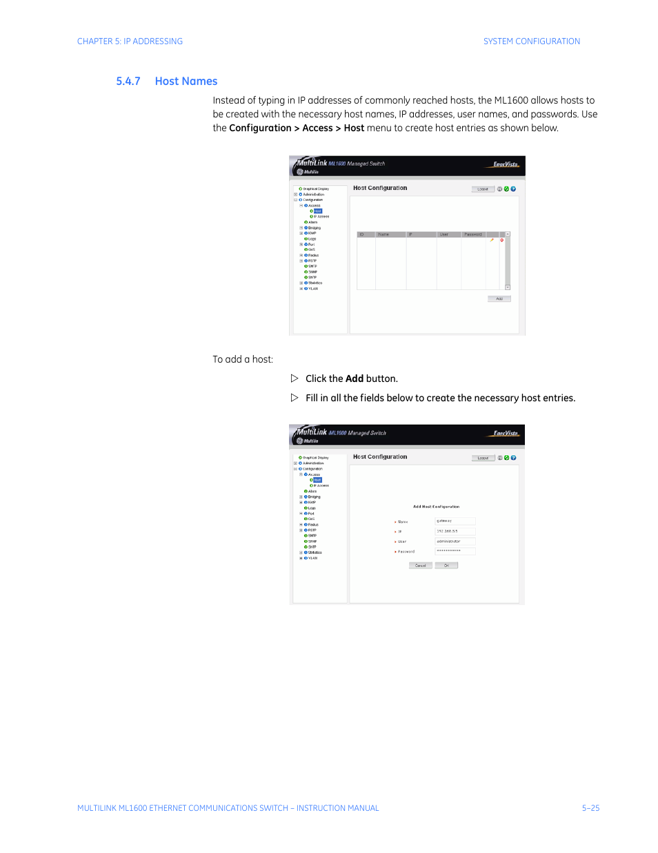 7 host names, Ames | GE ML1600 User Manual | Page 87 / 324