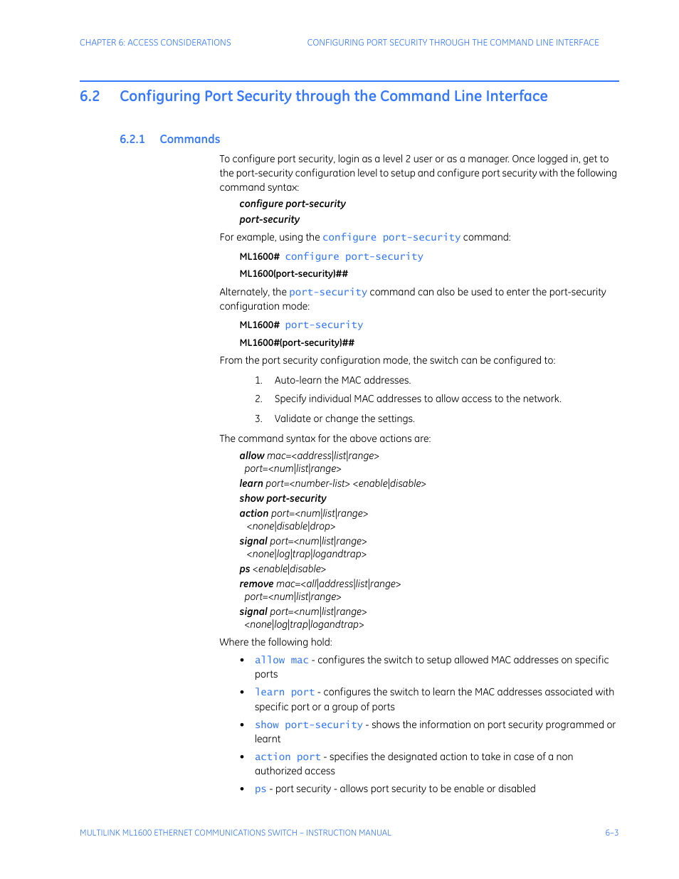 1 commands, Ommands | GE ML1600 User Manual | Page 99 / 324