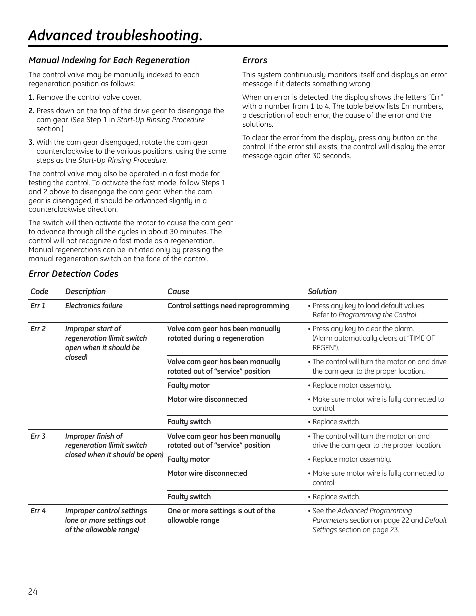 Advanced troubleshooting | GE GNPR40L User Manual | Page 24 / 36