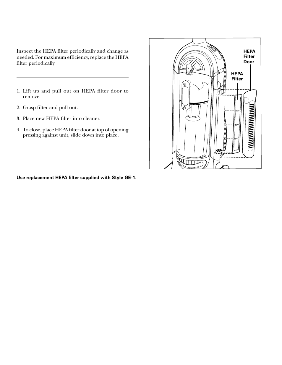 Cleaning and replacing filters | GE 106585 User Manual | Page 13 / 19