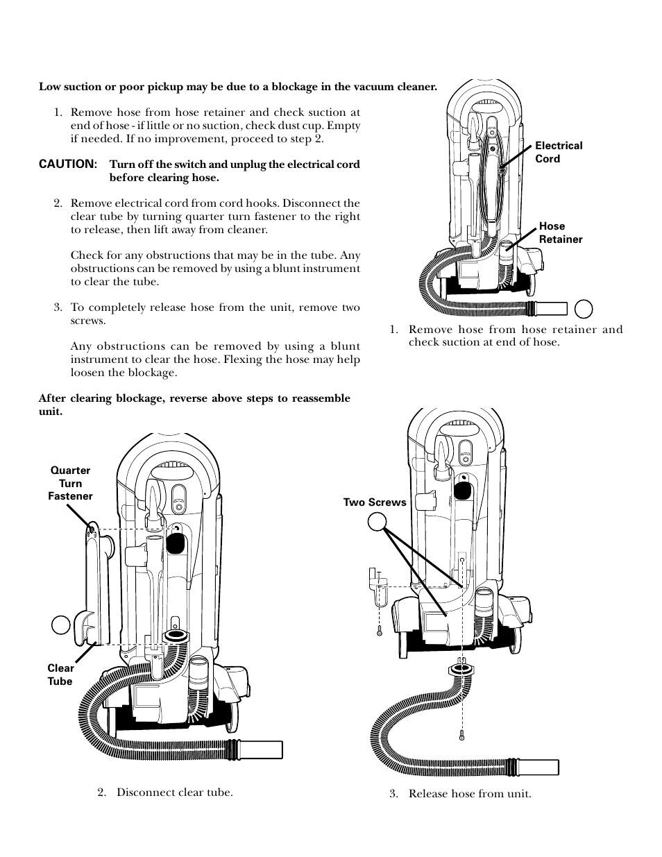 Hose blockage, How to check and clear hose blockages | GE 106585 User Manual | Page 9 / 19