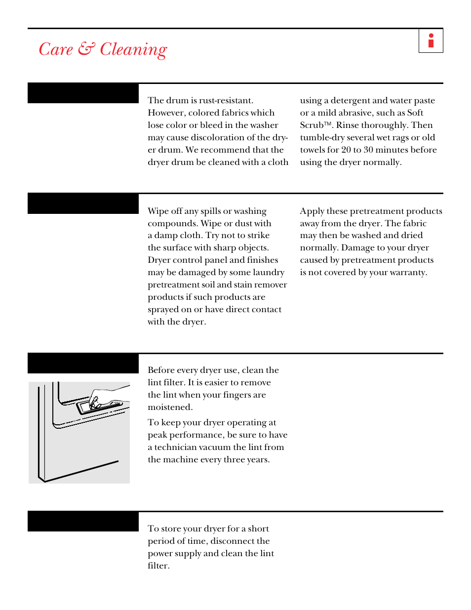 Care of product, Care & cleaning | GE DNSR473 User Manual | Page 15 / 76