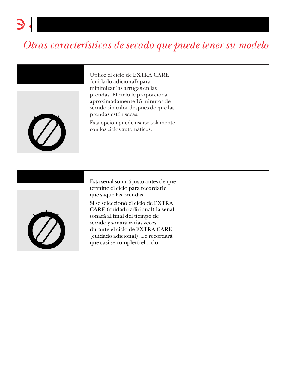 Instrucciones de operación, Señal, Cuidado adicional | GE DNSR473 User Manual | Page 60 / 76