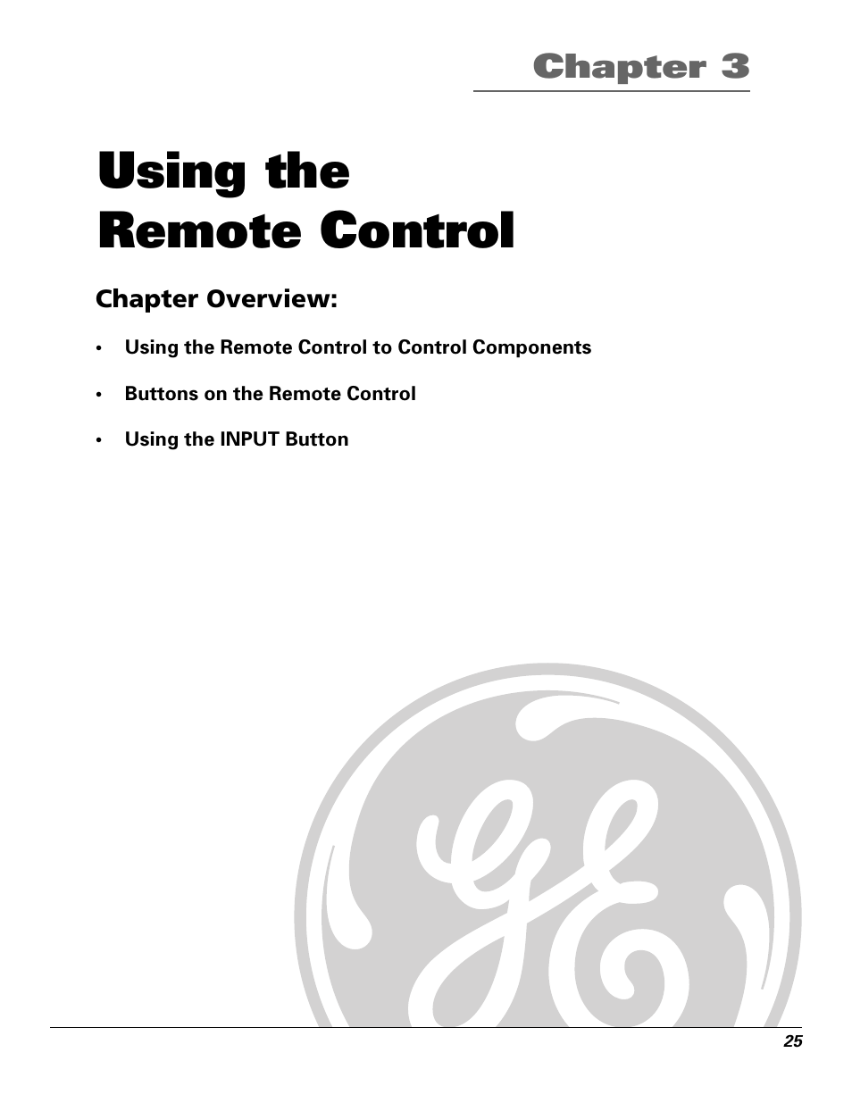 Using the remote control, Chapter 3 | GE VG4250 User Manual | Page 27 / 56