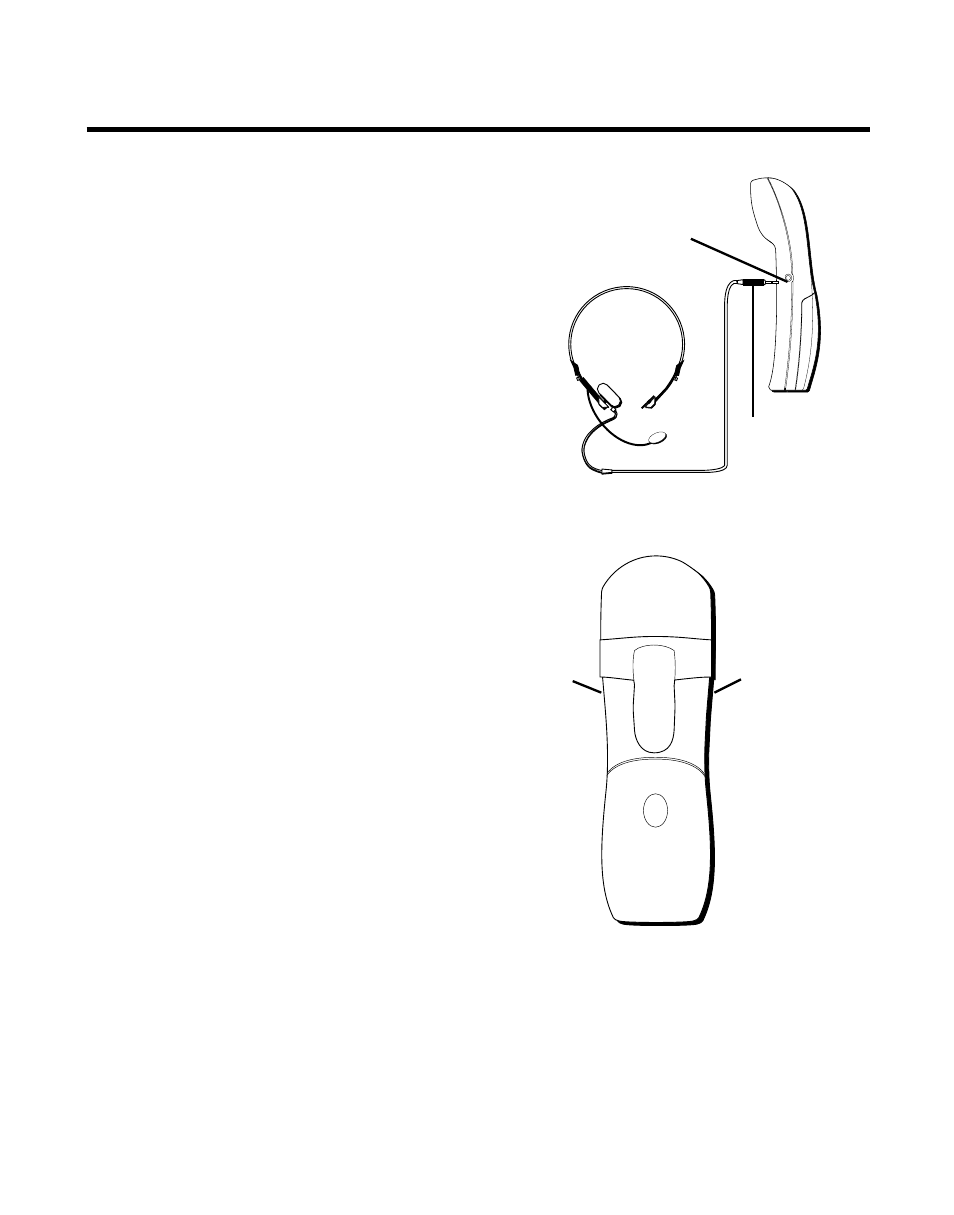 Headset and belt clip operation, Connecting a headset to the handset, Connecting the belt clip | Eadset, Peration, Onnecting, Headset, Handset | GE 27700 User Manual | Page 15 / 48