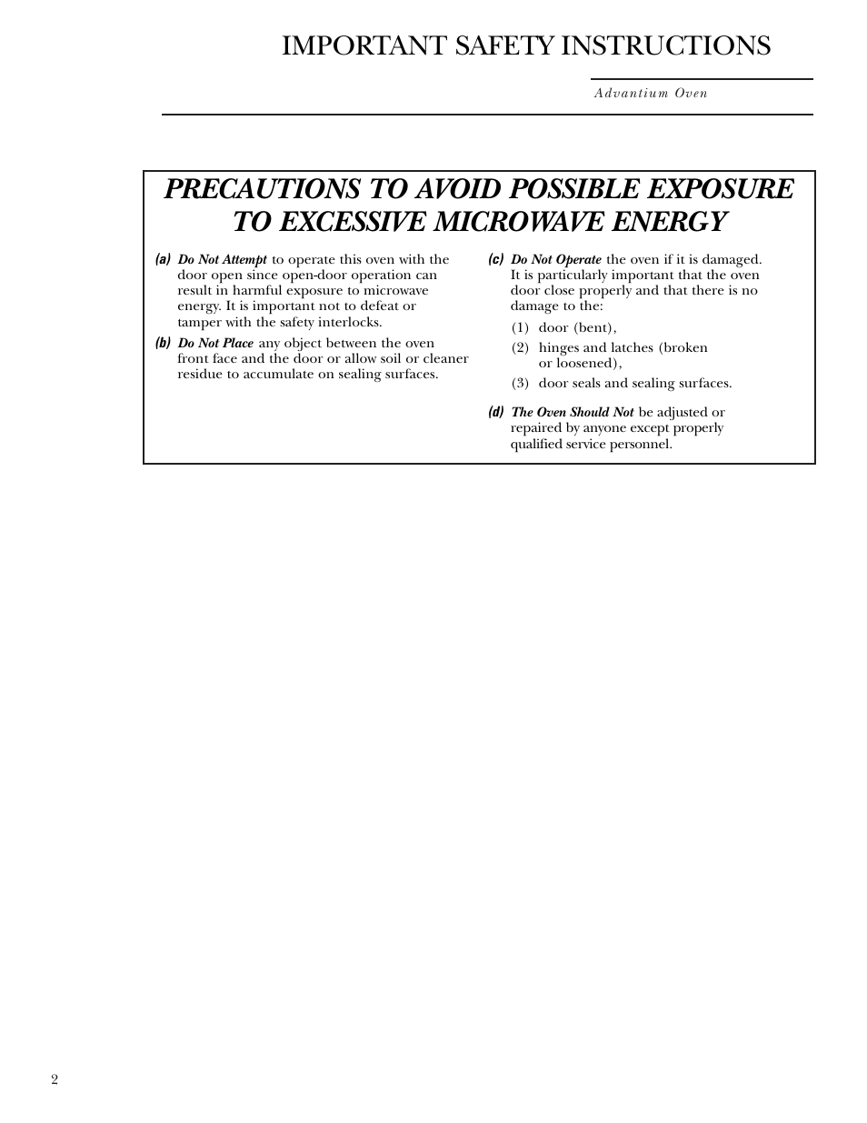 Safety, Important safety instructions | GE SCA2001 User Manual | Page 2 / 44