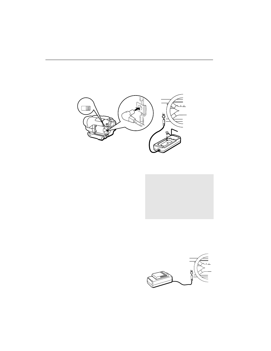 Using the optional car cord adapter/charger, Using dcc05 to charge the battery | GE CG400 User Manual | Page 21 / 36