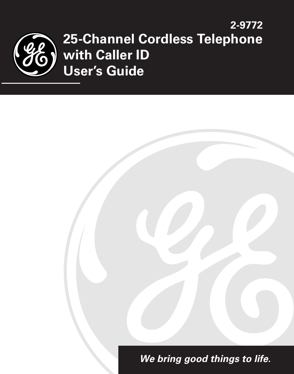GE 2-9772 User Manual | 32 pages