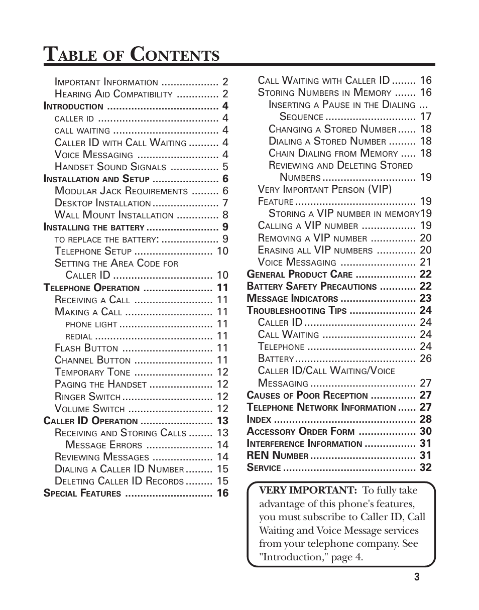 Able, Ontents | GE 2-9772 User Manual | Page 3 / 32