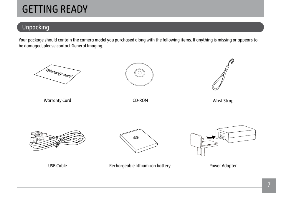 Getting ready | GE E1450W User Manual | Page 10 / 85