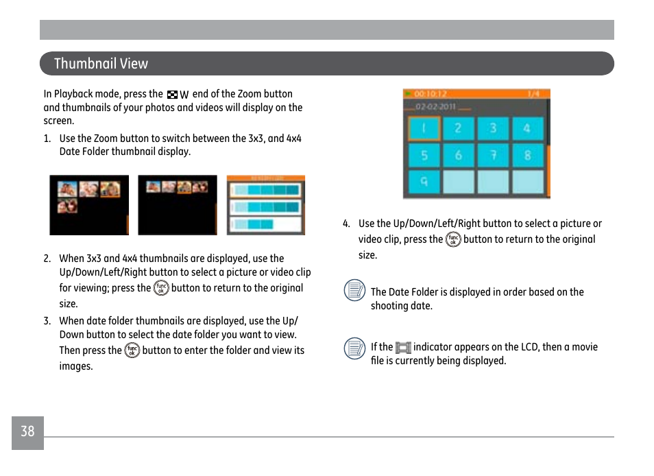 Thumbnail view | GE E1450W User Manual | Page 41 / 85