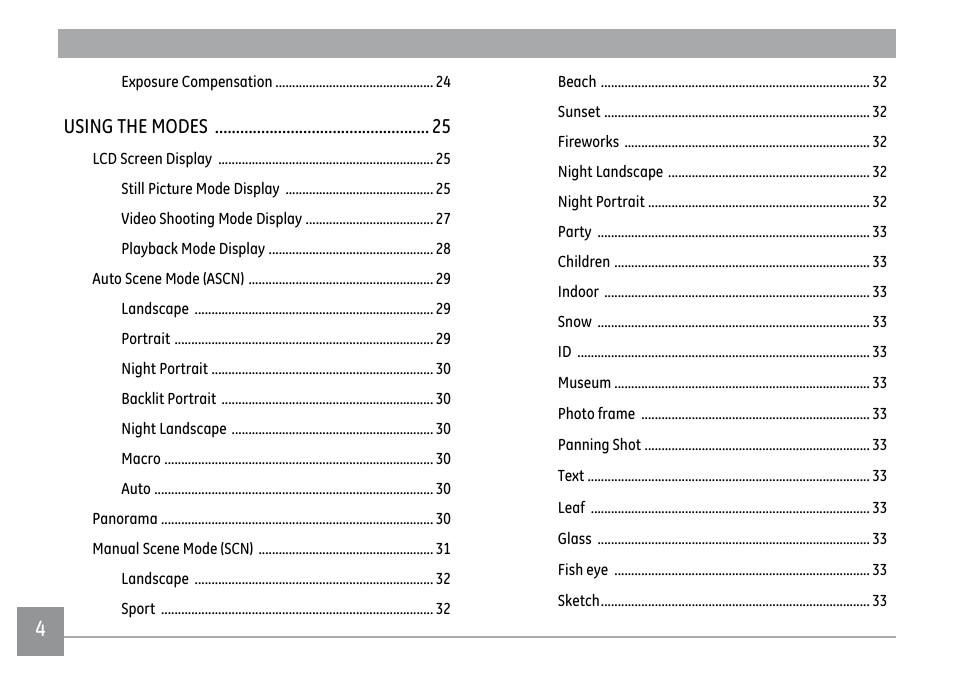 Using the modes | GE E1450W User Manual | Page 7 / 85