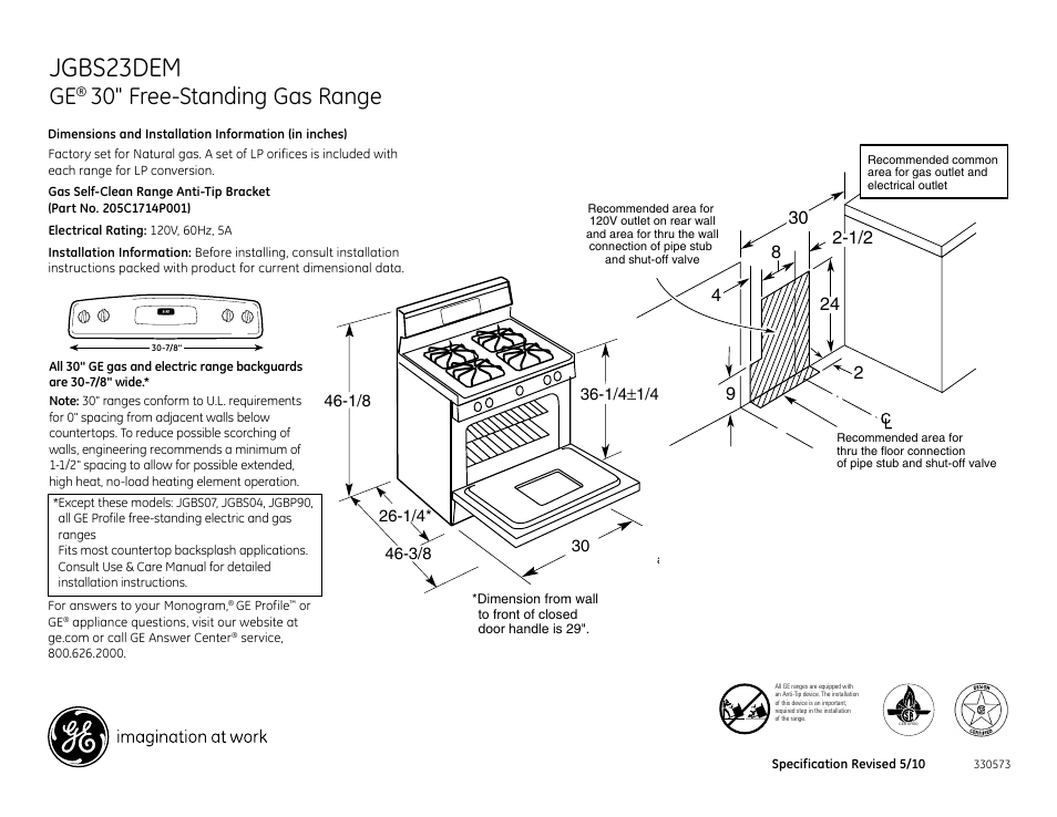 GE Profile 205C1714P001 User Manual | 2 pages