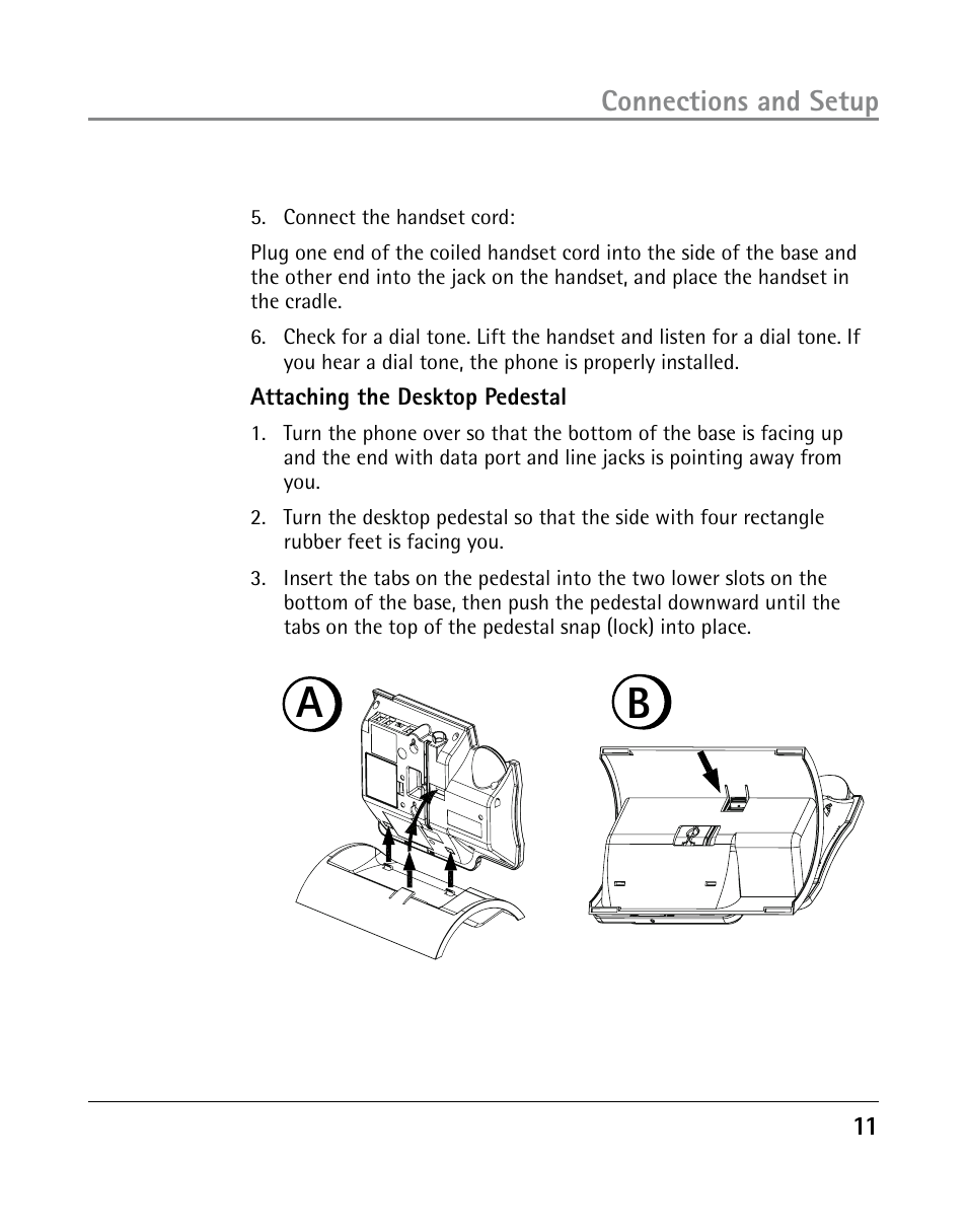 Connections and setup | GE 25203 User Manual | Page 11 / 40