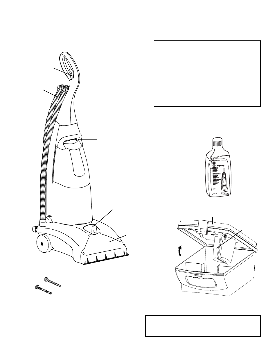 Carpet shampooer/extractor parts, Notice | GE 71722 User Manual | Page 5 / 39