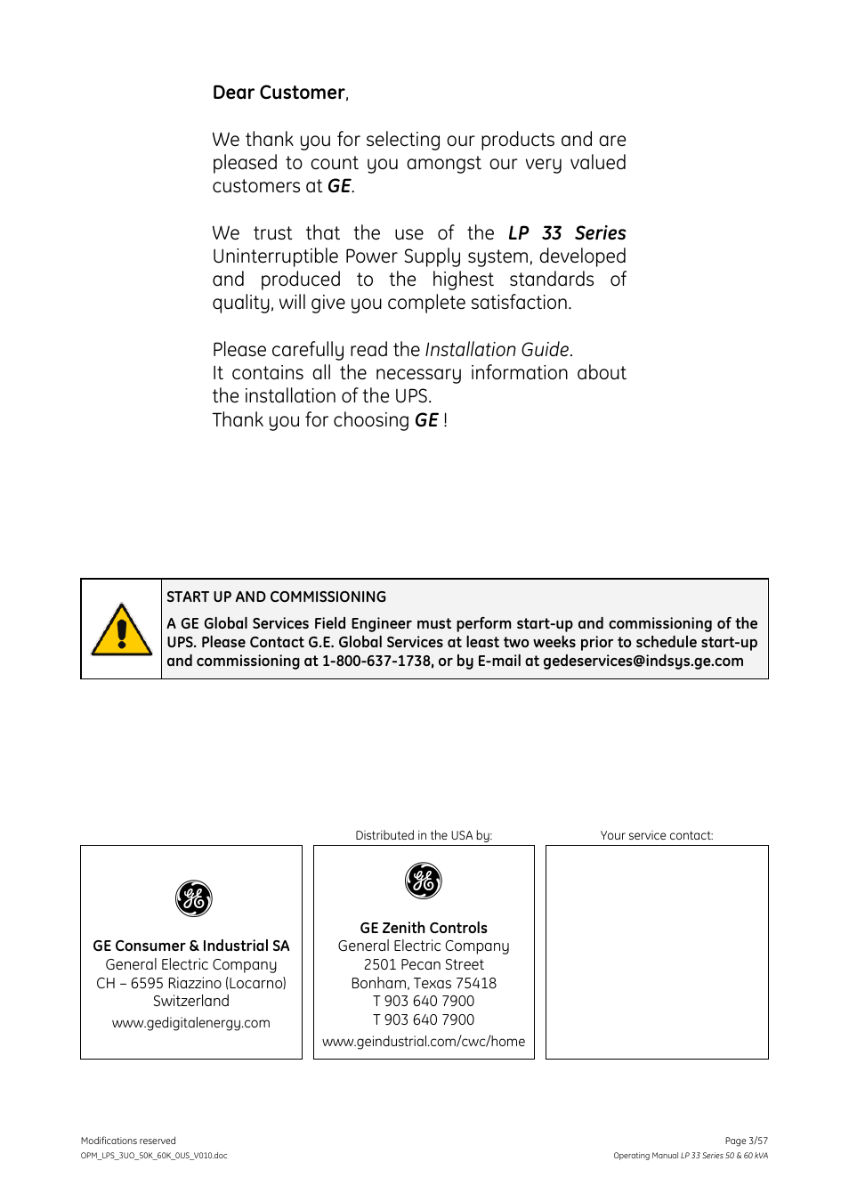 GE DIGITAL ENERGY LP 33 User Manual | Page 3 / 57