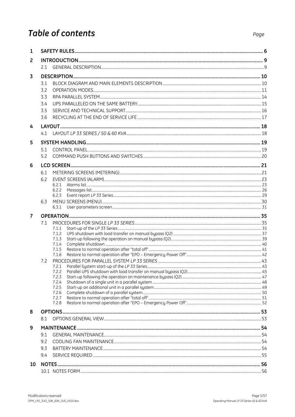 GE DIGITAL ENERGY LP 33 User Manual | Page 5 / 57