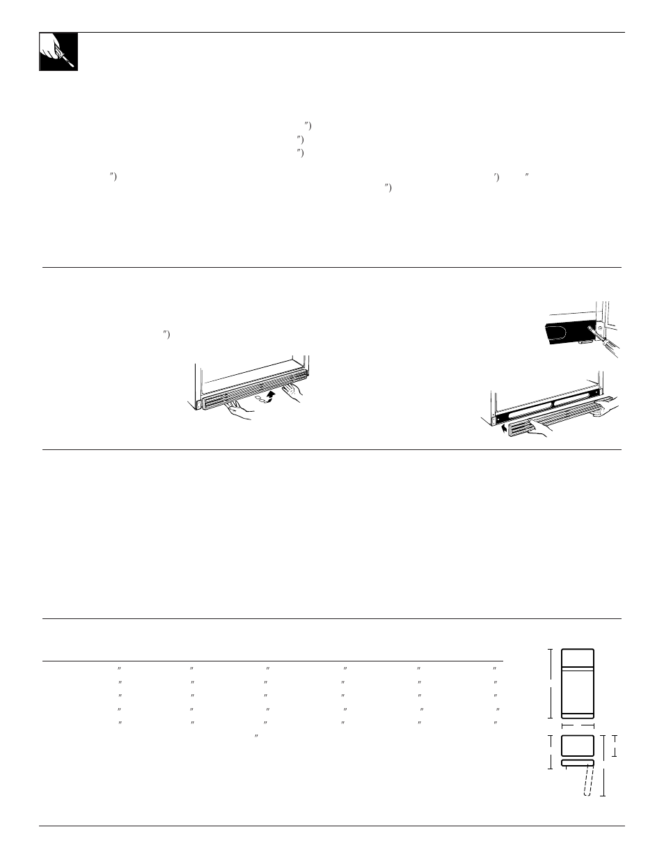 Clearances, Dimensions, Rollers | Vacation and moving, Water supply to icemaker, Clearances dimensions rollers vacation and moving, Preparation, Clearances water supply to icemaker, When you go on vacation when you move | GE 162D7740P005 User Manual | Page 10 / 40
