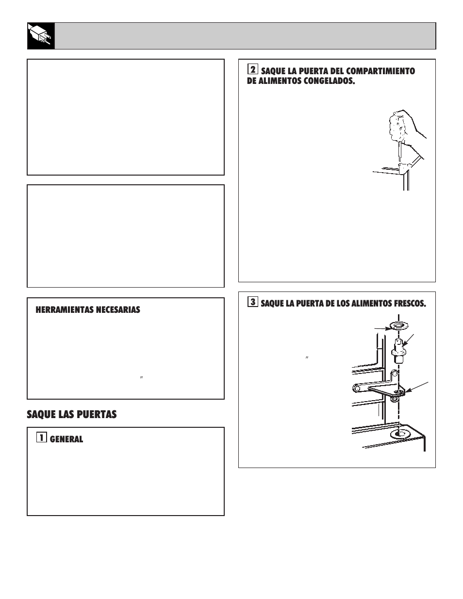 14 para cambiar el modo de apertura de la puerta, Saque las puertas | GE 162D7740P005 User Manual | Page 34 / 40