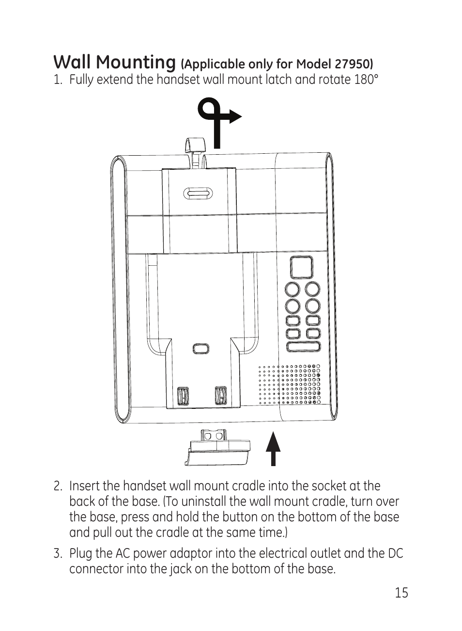 Wall mounting | GE 27951 User Manual | Page 15 / 120