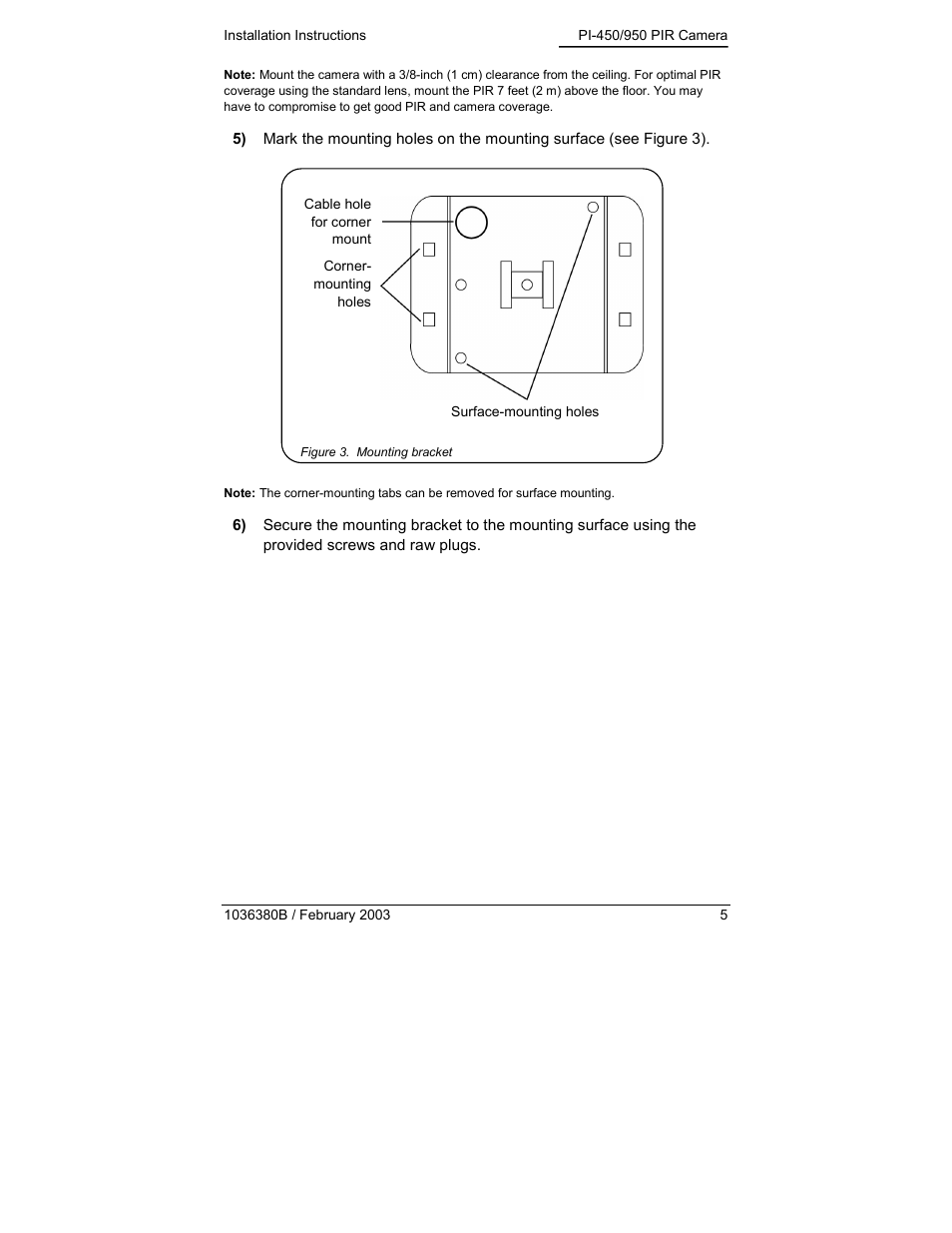 GE PIR Camera PI-450/950 User Manual | Page 5 / 12