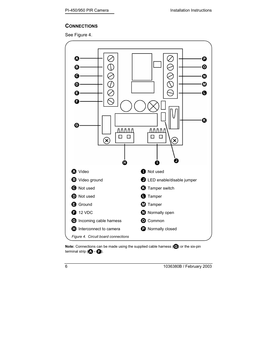 GE PIR Camera PI-450/950 User Manual | Page 6 / 12